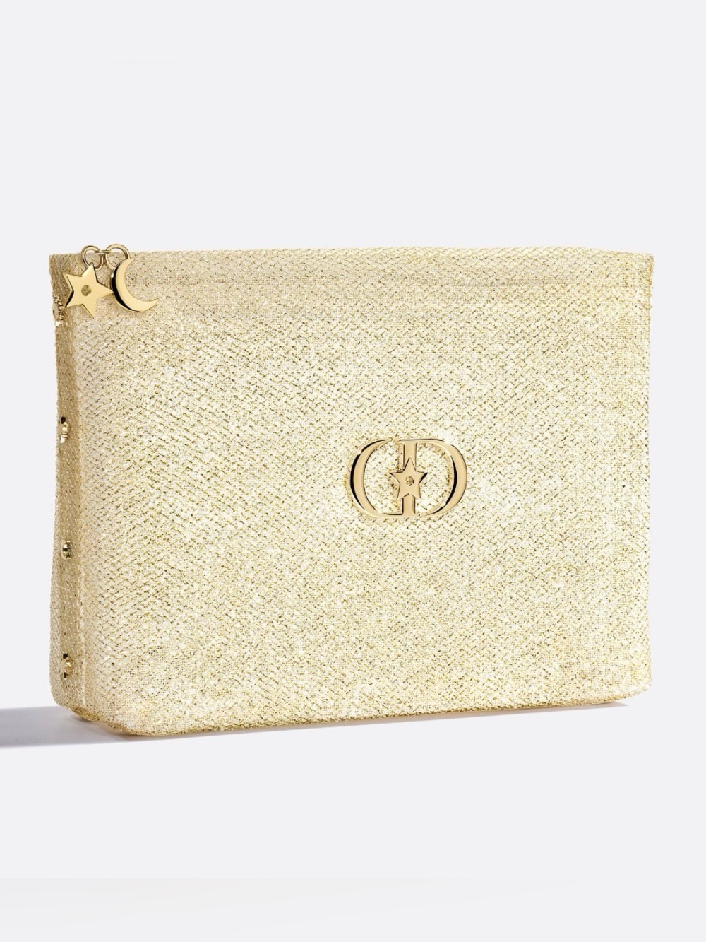 DIOR Beauty Gold Shimmer Mesh Pouch NIB